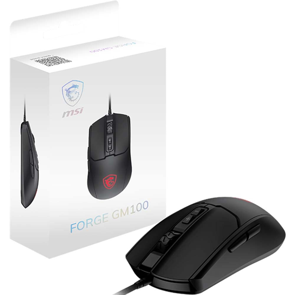 MSI Forge GM100 Gaming Mouse - 6400DPI Optical Sensor Balanced 10M Click