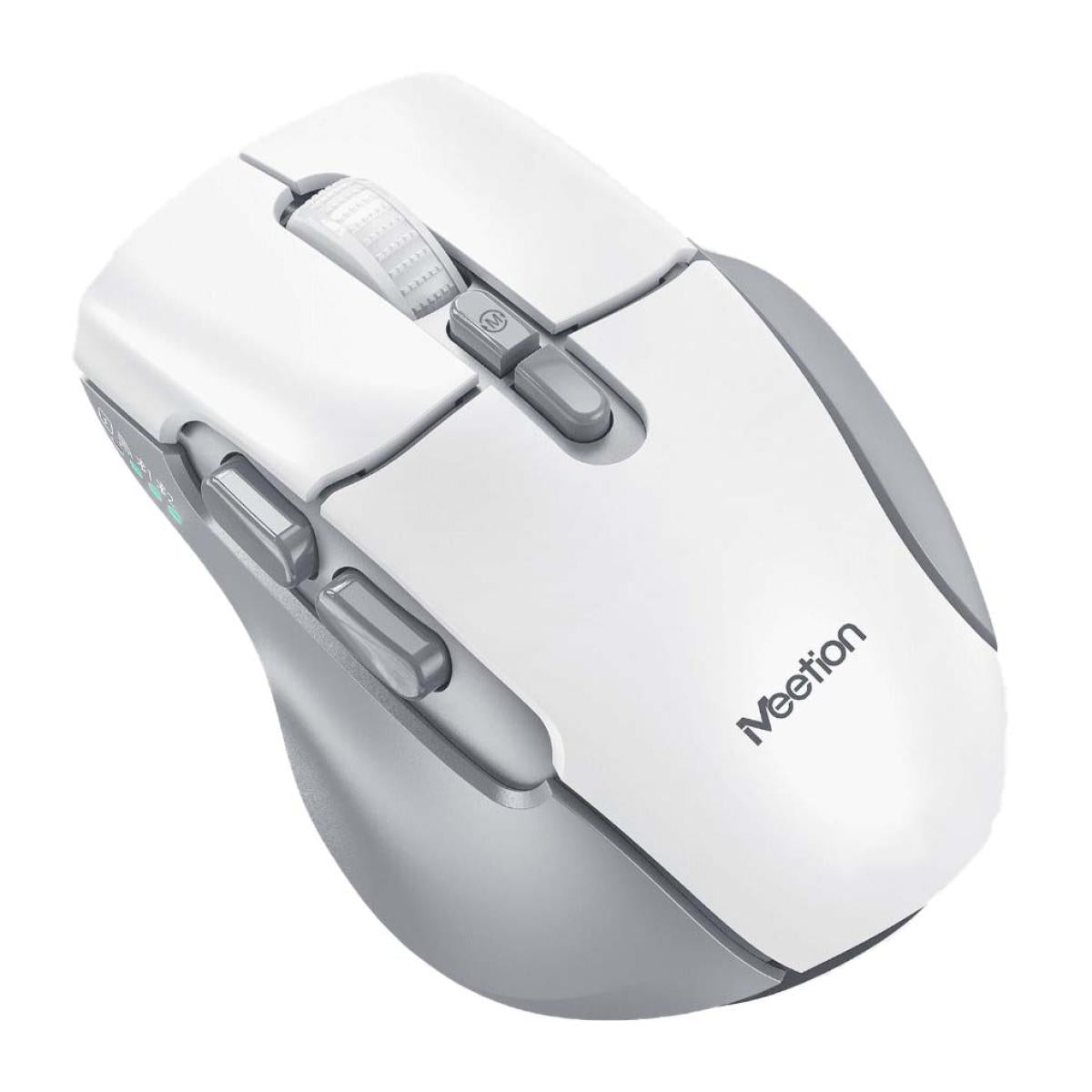 Meetion BTM001 2.4G Wireless & Bluetooth Dual-Mode Ergonomic Mouse Black -White