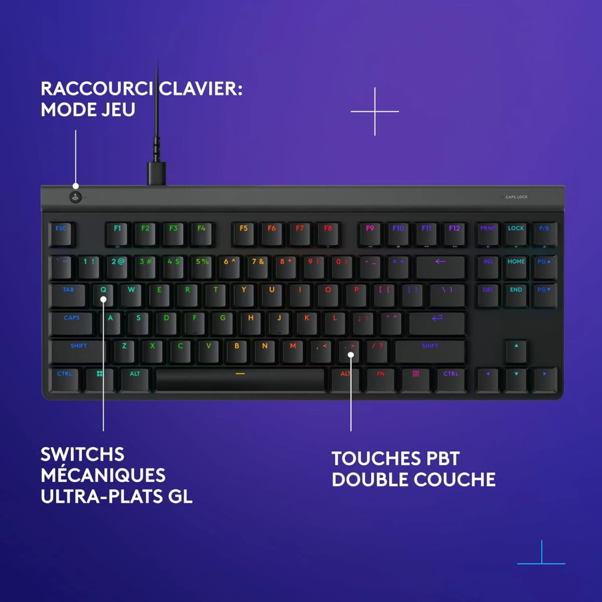 Logitech G G515 TKL, Wired Ultra-Slim Gaming Keyboard - Black
