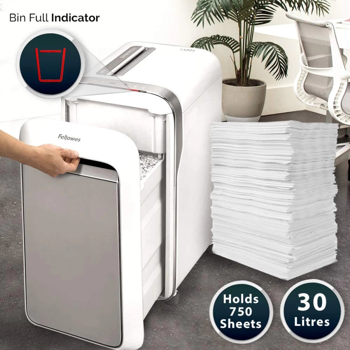 Fellowes Powershred LX221 Paper Shredder 20 Sheet Micro-Cut ,100% Jam Proof