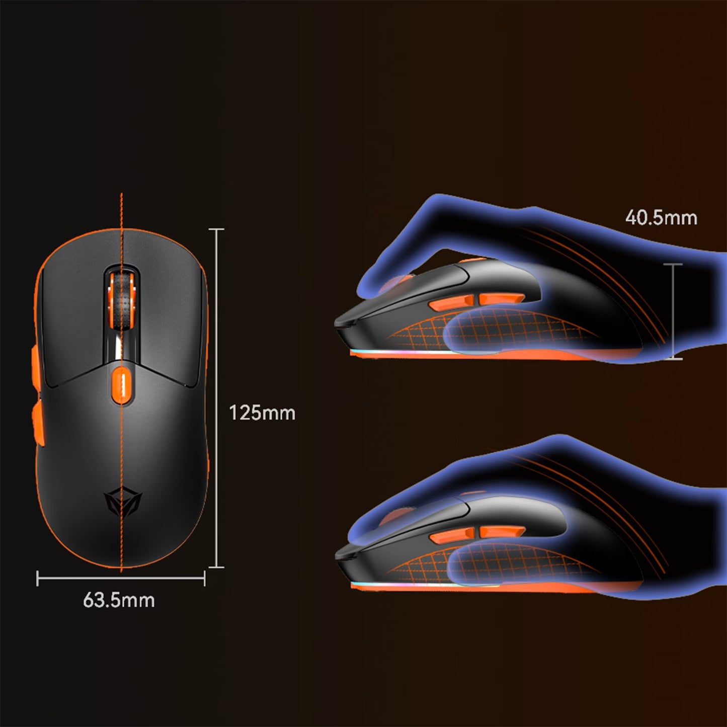 Meetion GW38 Gaming Mouse, Tri-Mode, with Magnetic Charging Dock, 8000DPI