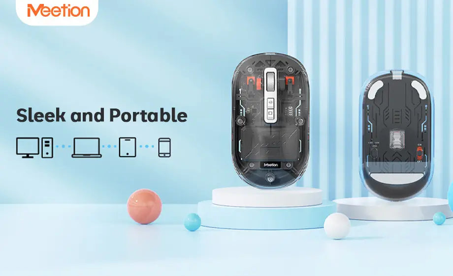 MeeTion BTM005 Slim, Rechargeable, Bluetooth, Silent Mouse, 10m, 2400DPI