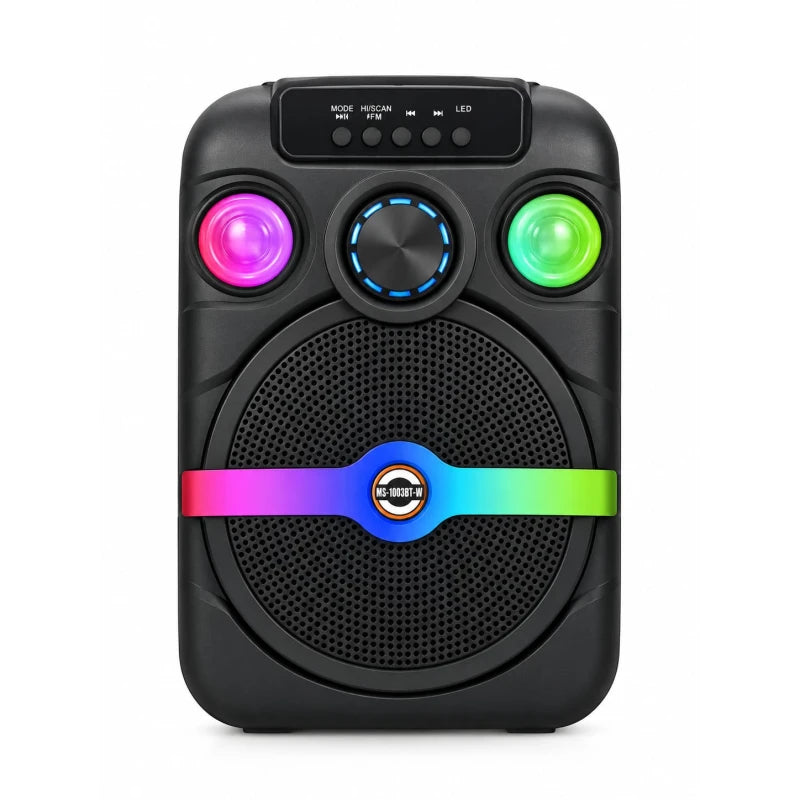 Portable multimedia speaker MS-1003BT-W 10-inch wireless Microphone RGB party and karaoke speaker