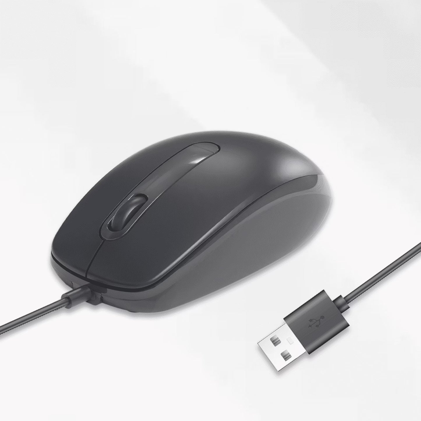 MeeTion MT-M100 USB Wired Mouse, Resolution 1200DPI, Keys: 2+1 (Wheel), Black