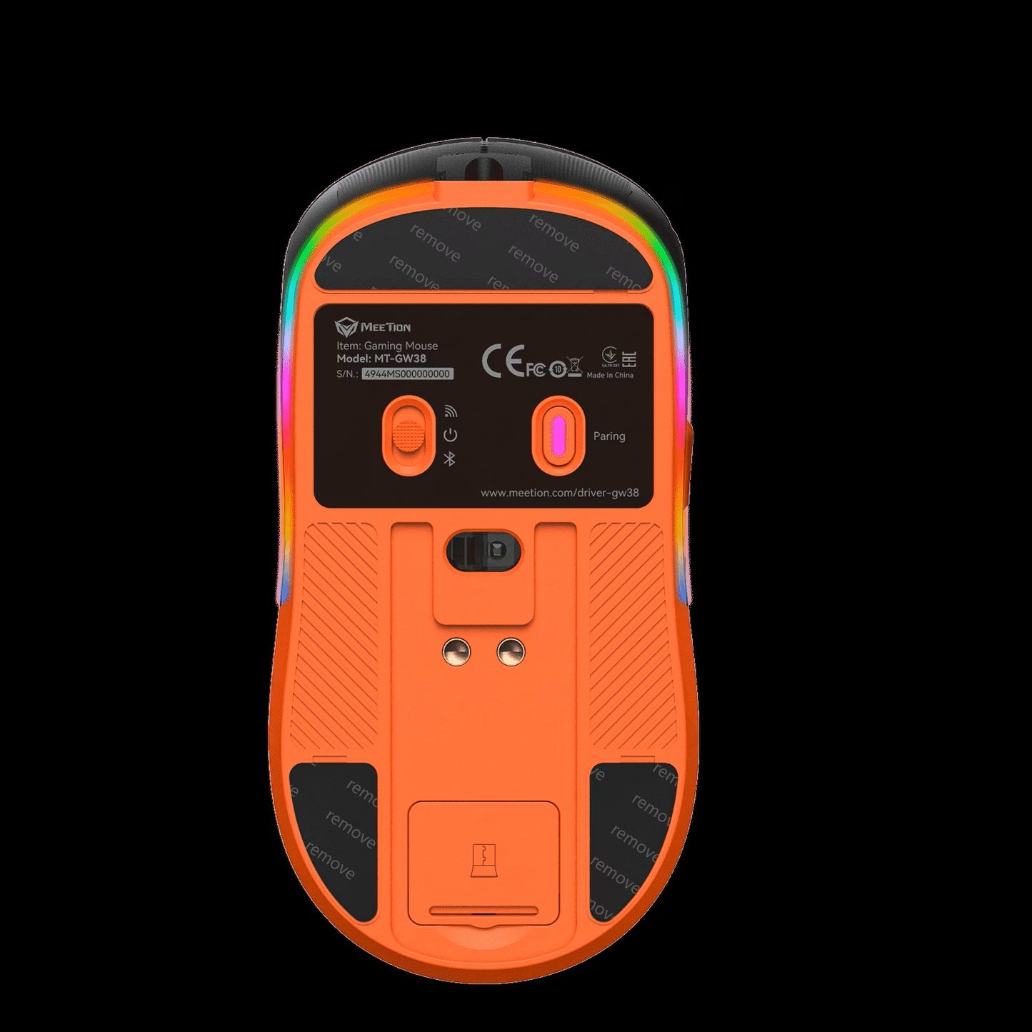 Meetion GW38 Gaming Mouse, Tri-Mode, with Magnetic Charging Dock, 8000DPI