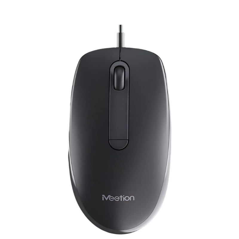 MeeTion MT-M100 USB Wired Mouse, Resolution 1200DPI, Keys: 2+1 (Wheel), Black