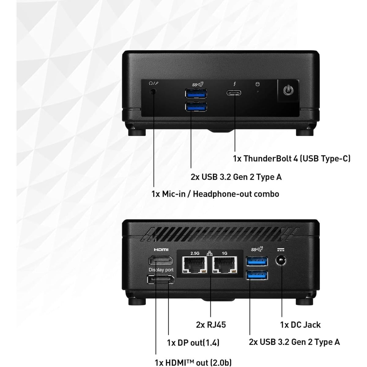 MSI Cubi 5 Mini PC NUC Intel Core i7-1255U Customized Ram &Storage