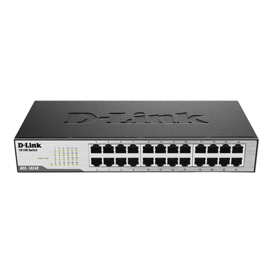 D-Link DES-1024D 24-Port Fast Ethernet Unmanaged Switch Energy Efficient Ethernet Plug-and-play