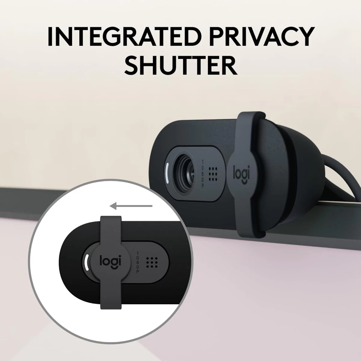 Logitech Brio 100 Full HD 1080p Webcam For Meetings &Works Auto-Black