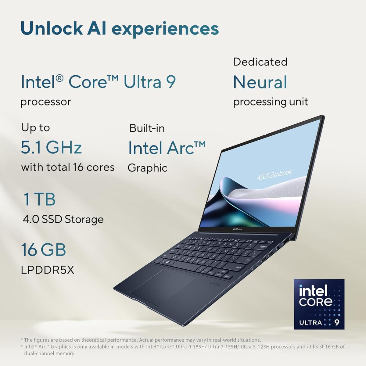 Asus Laptop Zenbook 14 OLED Intel® Core™ Ultra 9 (16GB/1TB)