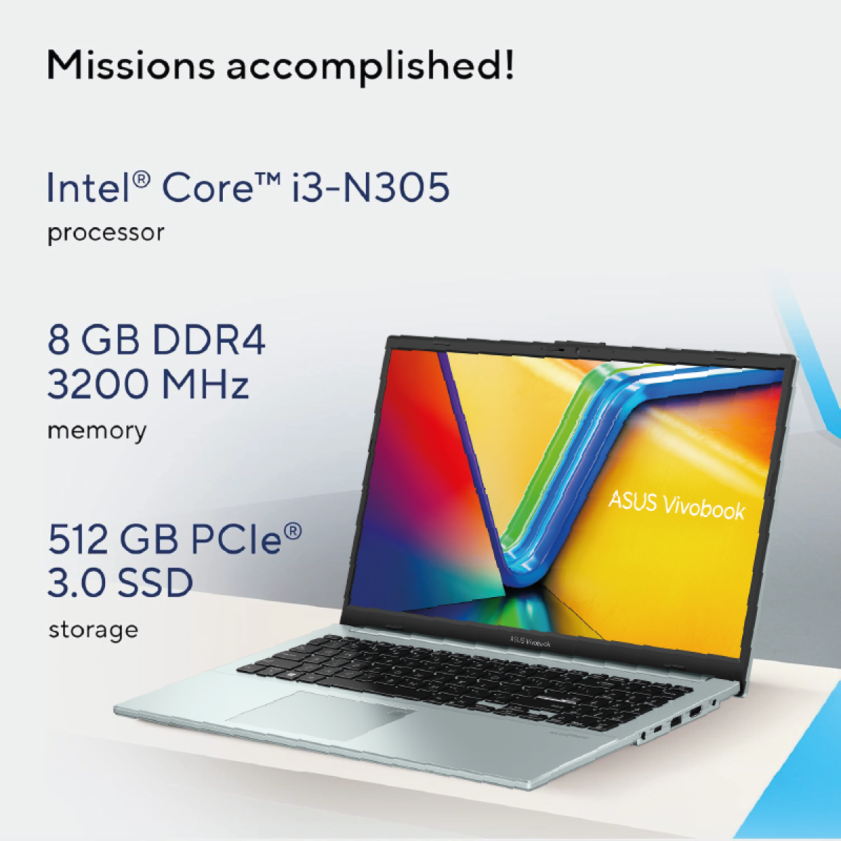 ASUS Vivobook Go 15 | Intel® Core™ i3-N305 (8Gb/512GB)