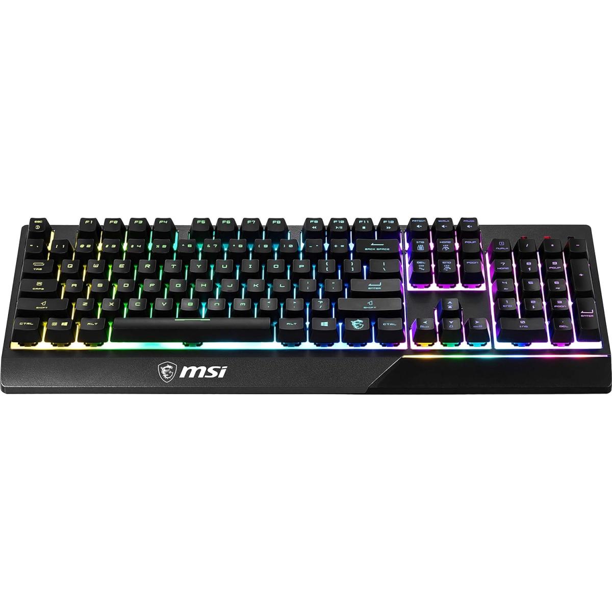 MSI Vigor GK30 RGB Gaming Keyboard, 6-Zone RGB Lighting, Black