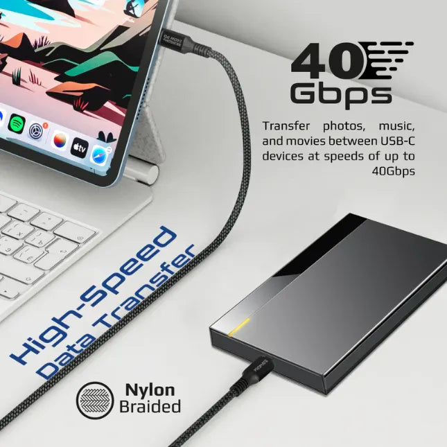 Promate Charging USB-C Cable 240W Super Speed Fast Charging USB-C Cable Promate Charging USB-C Cable 240W Super Speed Fast Charging USB-C Cable
