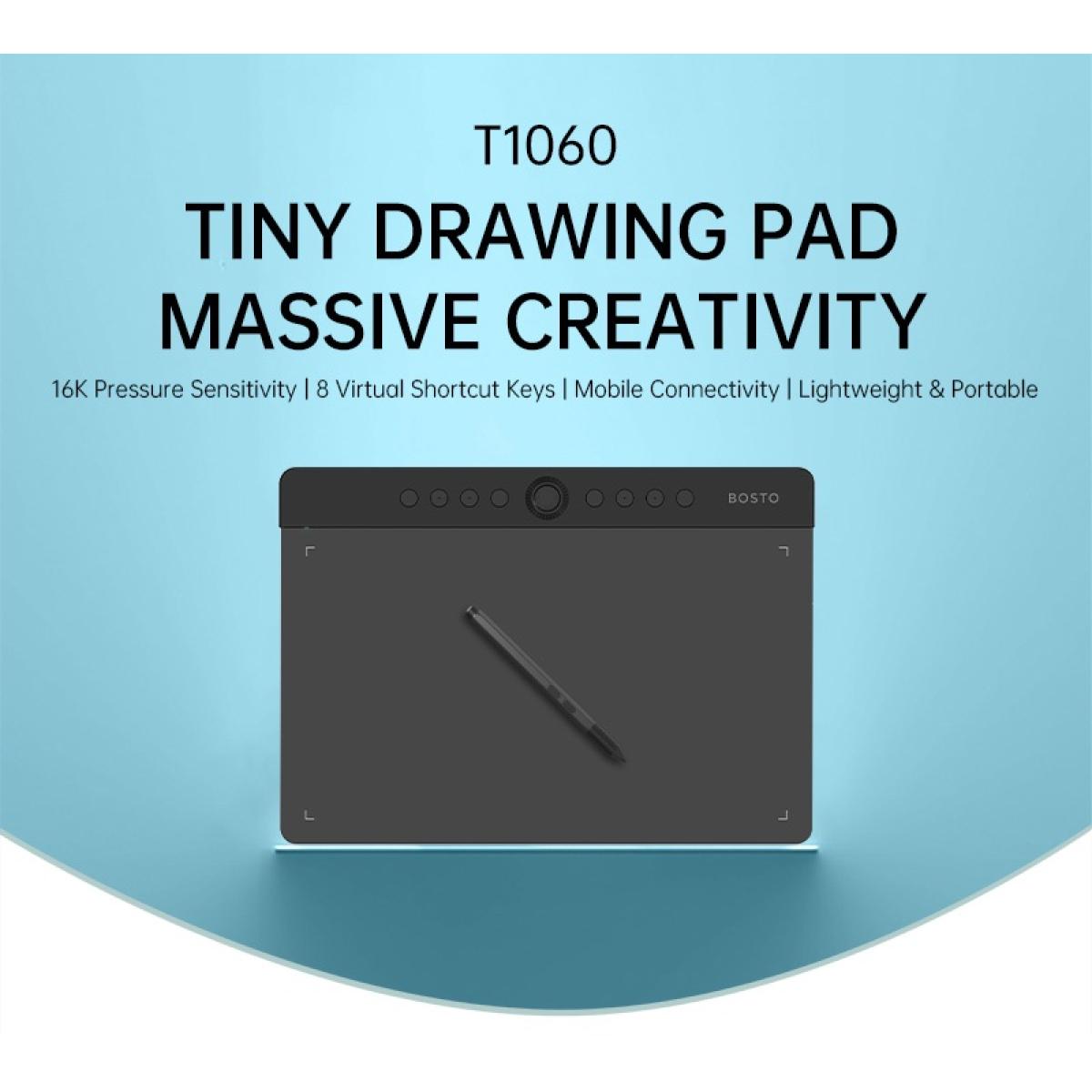 Bosto T1060K Professional Graphics Pen Tablet 8 Express Keys 10 x 6 inch