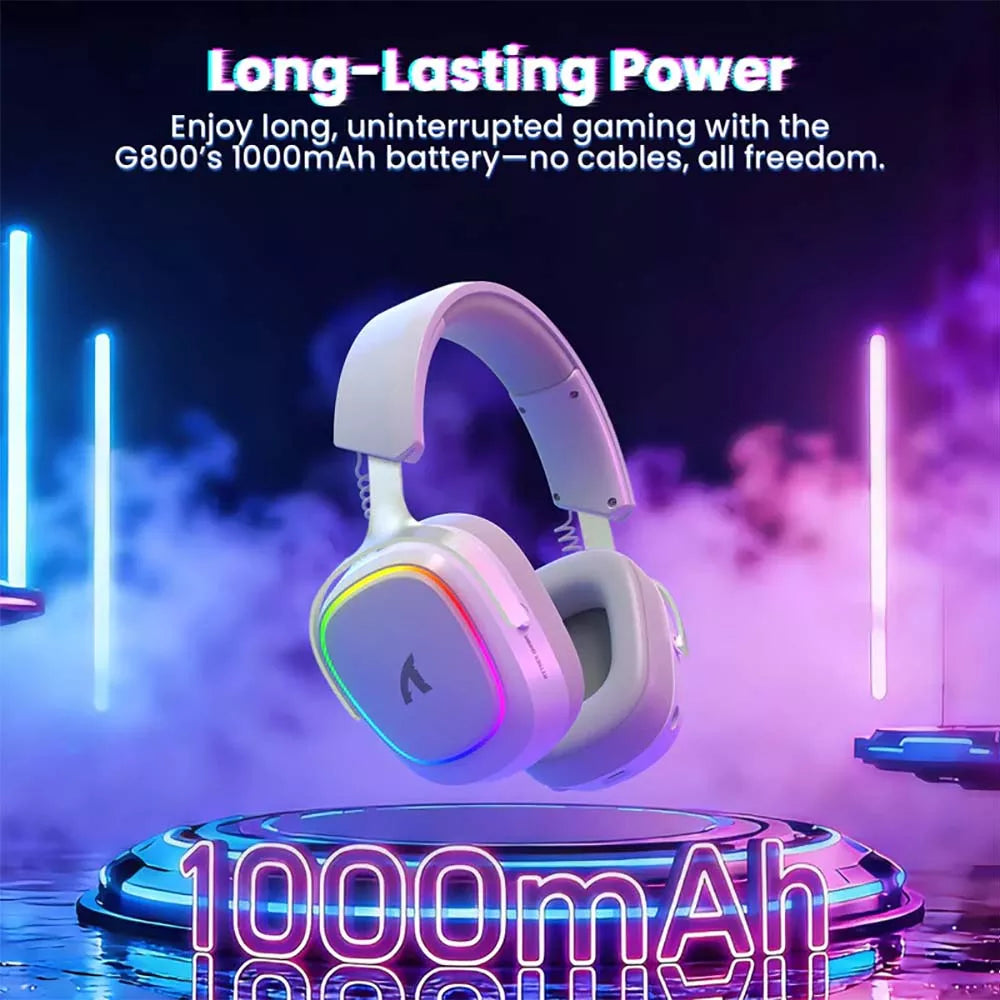 Attack Shark G800 Wireless wired options RGB Gaming Headset – White