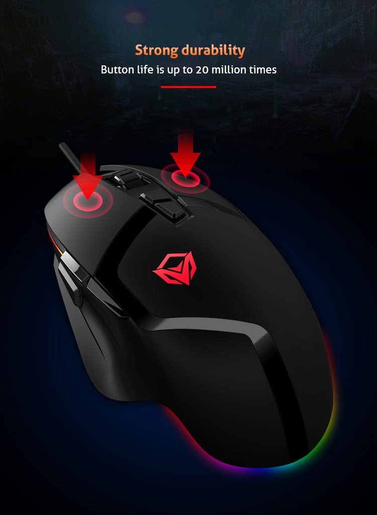 MeeTion MT-G3325 USB RGB Professional Gaming Mouse, Resolution 5000DPI, Keys:8