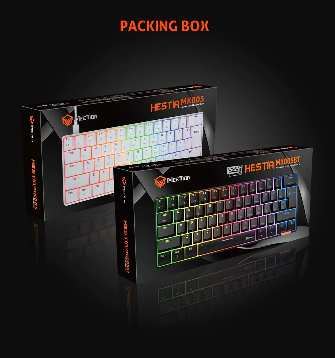 Meetion MT-MK005 Hestia 60% Mechanical Gaming Wired Keyboard, Type-C, RGB