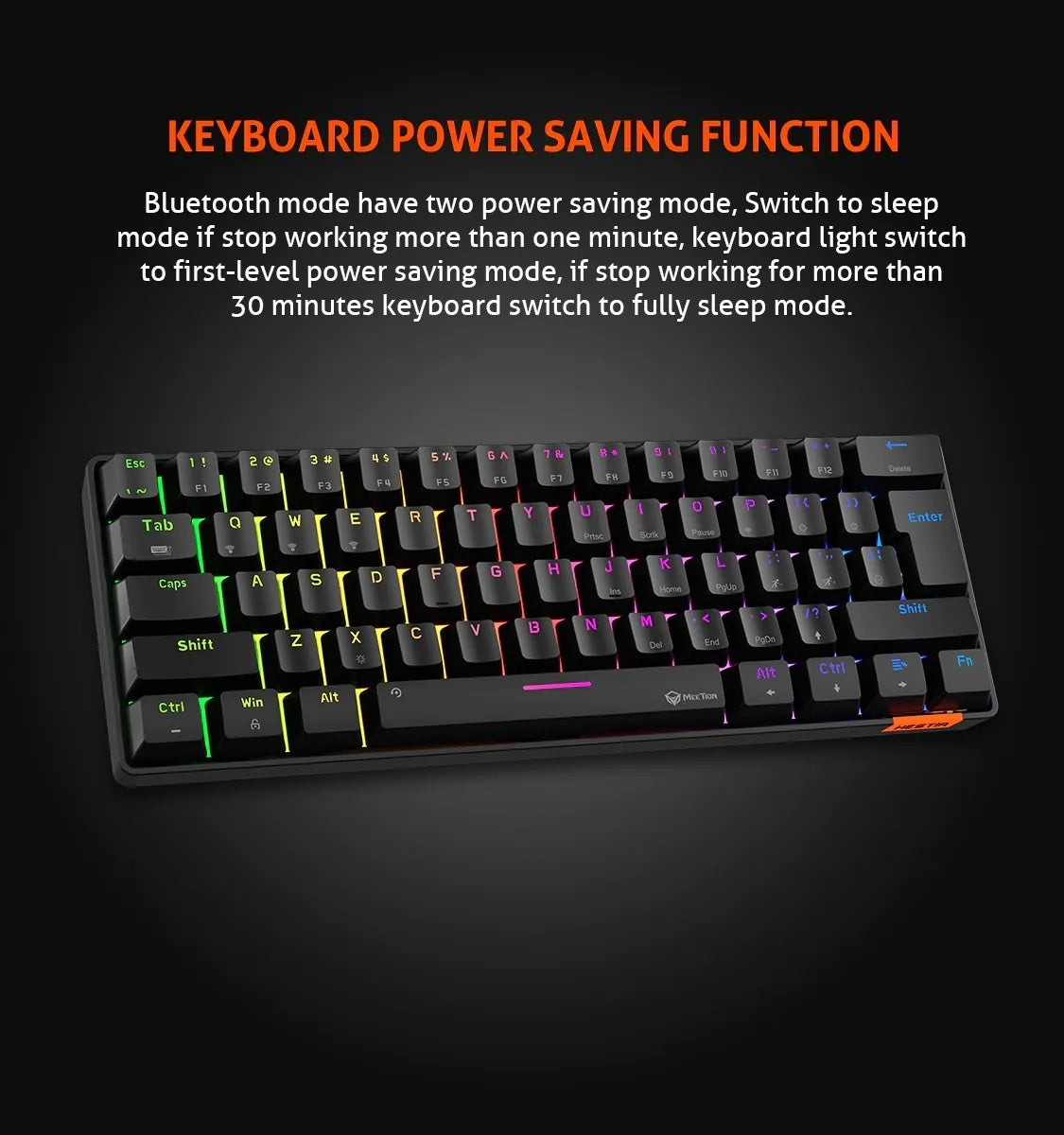Meetion MT-MK005 Hestia 60% Mechanical Gaming Wired Keyboard, Type-C, RGB