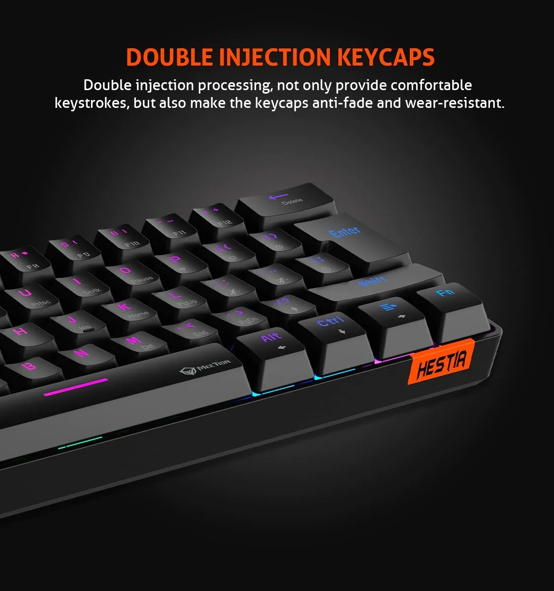 Meetion MT-MK005 Hestia 60% Mechanical Gaming Wired Keyboard, Type-C, RGB