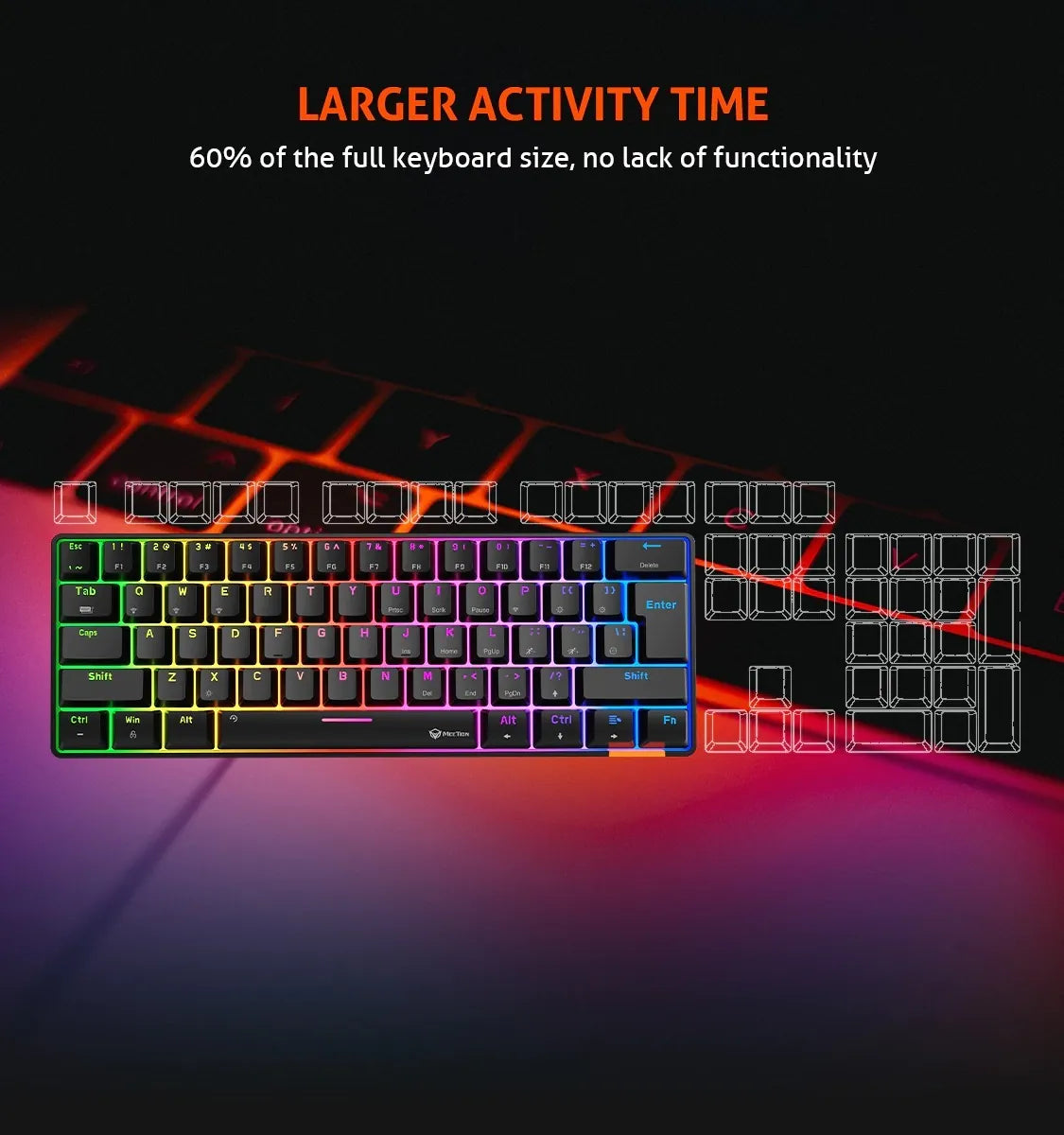 Meetion MT-MK005 Hestia 60% Mechanical Gaming Wired Keyboard, Type-C, RGB
