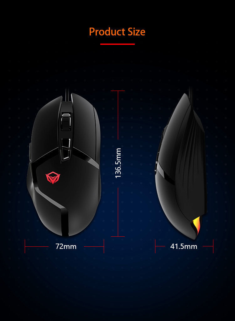 MeeTion MT-G3325 USB RGB Professional Gaming Mouse, Resolution 5000DPI, Keys:8