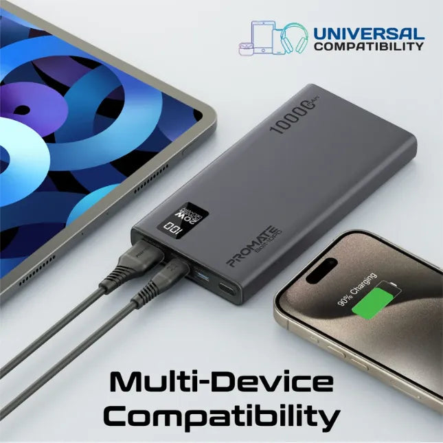 Promate Smart Charging 20W PD Dual USB-C /22.5W USB-A Power Bank BOLT-10PD Promate Smart Charging 20W PD Dual USB-C /22.5W USB-A Power Bank BOLT-10PD