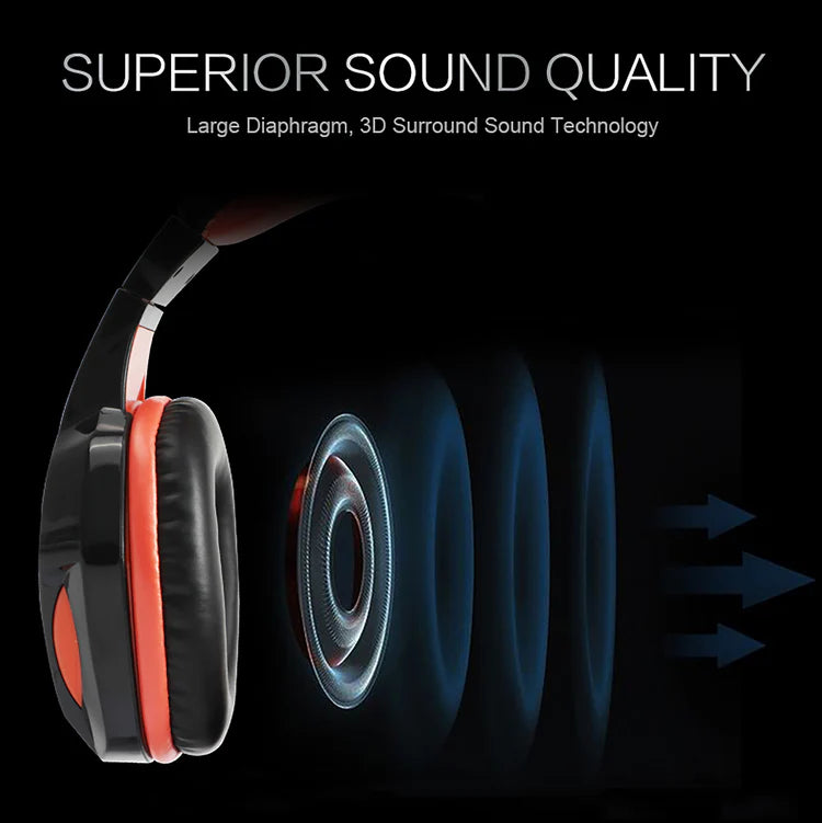 Meetion MT-HP010 Wired Stereo Gaming Headset, Leather, Noise Canceling Mic