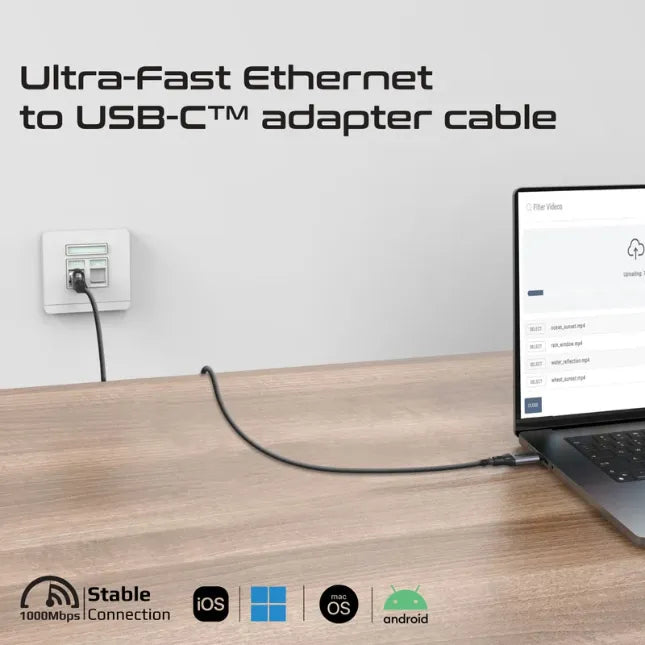 Promate USB-C to Ethernet Cable High-Speed USB-C to Gigabit Ethernet Cable, Clink-RJ45 Promate USB-C to Ethernet Cable High-Speed USB-C to Gigabit Ethernet Cable, Clink-RJ45
