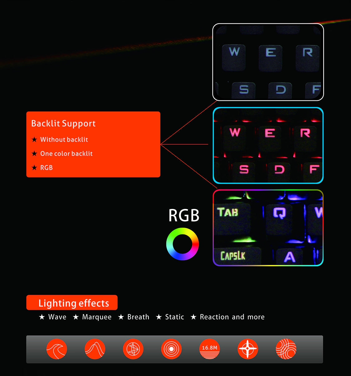 Meetion MT-MK01 Wired Mechanical Gaming Keyboard, RGB Backlight, Blue Switches