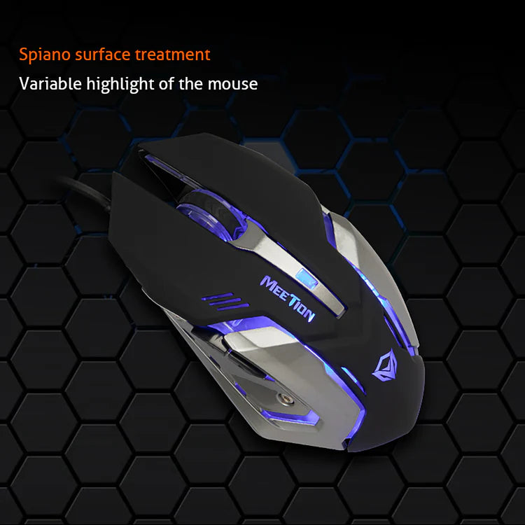 MeeTion MT- M915 USB Wired RGB Gaming Mouse,Resolution 2400DPI,Keys: 5+1