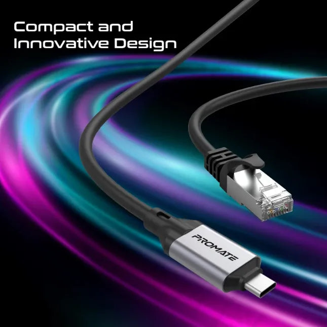 Promate USB-C to Ethernet Cable High-Speed USB-C to Gigabit Ethernet Cable, Clink-RJ45 Promate USB-C to Ethernet Cable High-Speed USB-C to Gigabit Ethernet Cable, Clink-RJ45