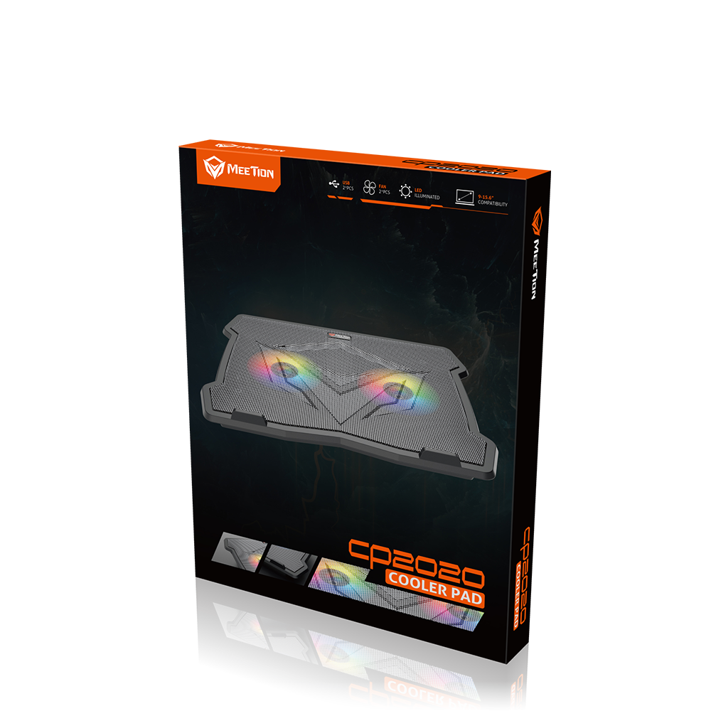 Meetion MT-CP2020 Gaming Cooling Pad, LED, 2Fans, 9-14” Compatibility, Super Silent