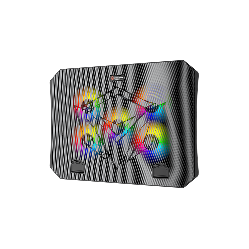 Meetion MT-CP3030 RGB Gaming Cooling Pad, 5Fans, 9-15.5” Compatibility, Silent