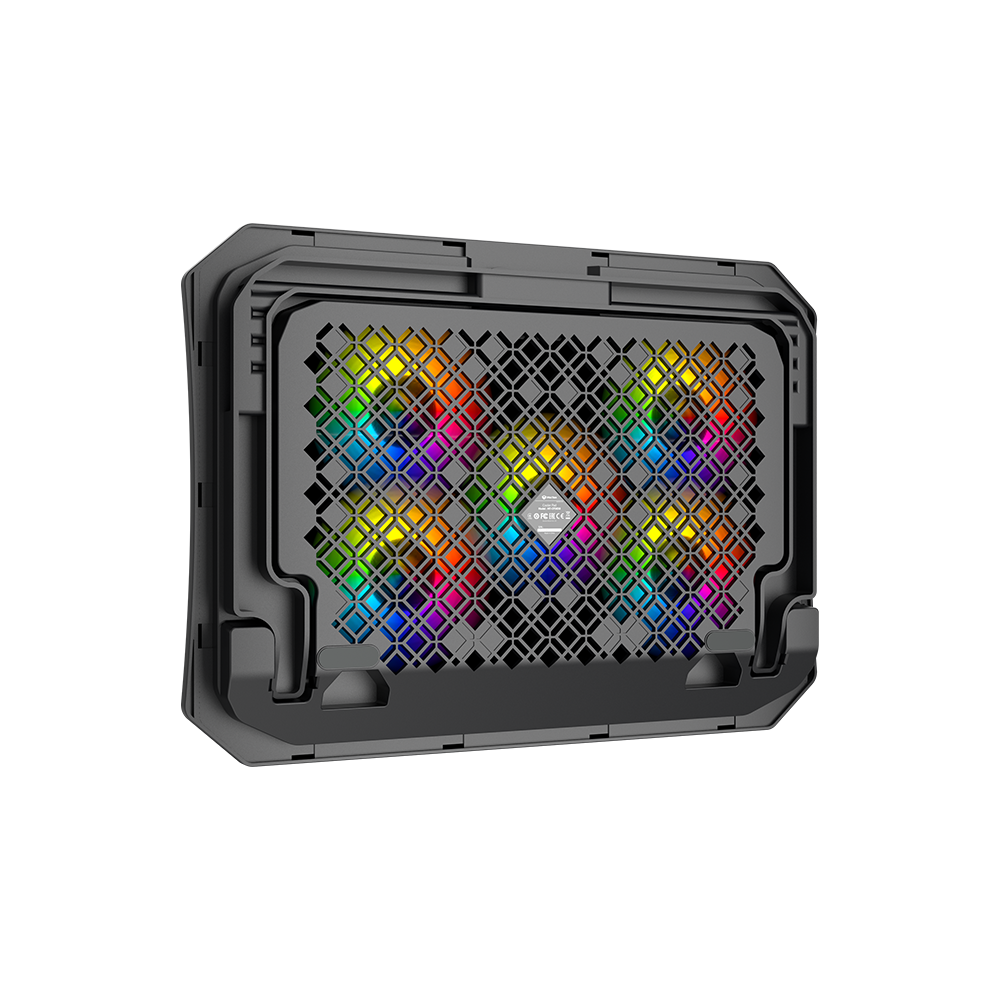 Meetion MT-CP3030 RGB Gaming Cooling Pad, 5Fans, 9-15.5” Compatibility, Silent