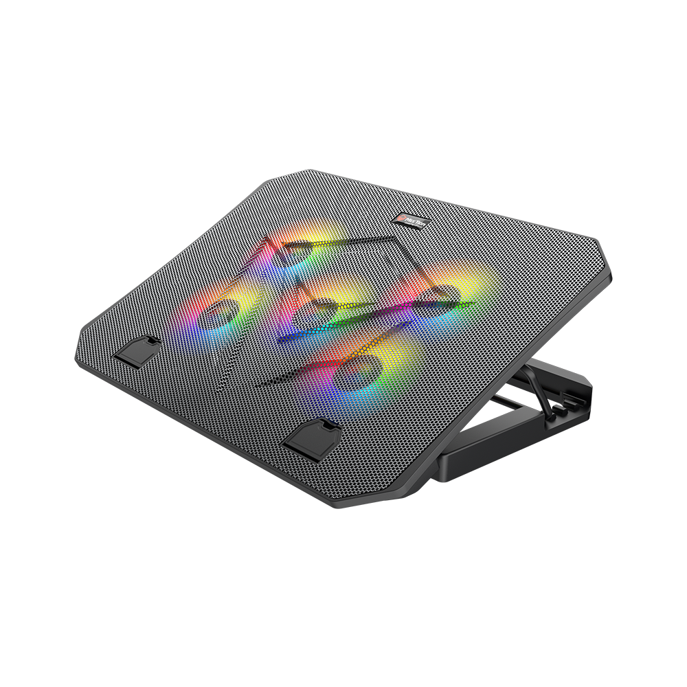 Meetion MT-CP3030 RGB Gaming Cooling Pad, 5Fans, 9-15.5” Compatibility, Silent