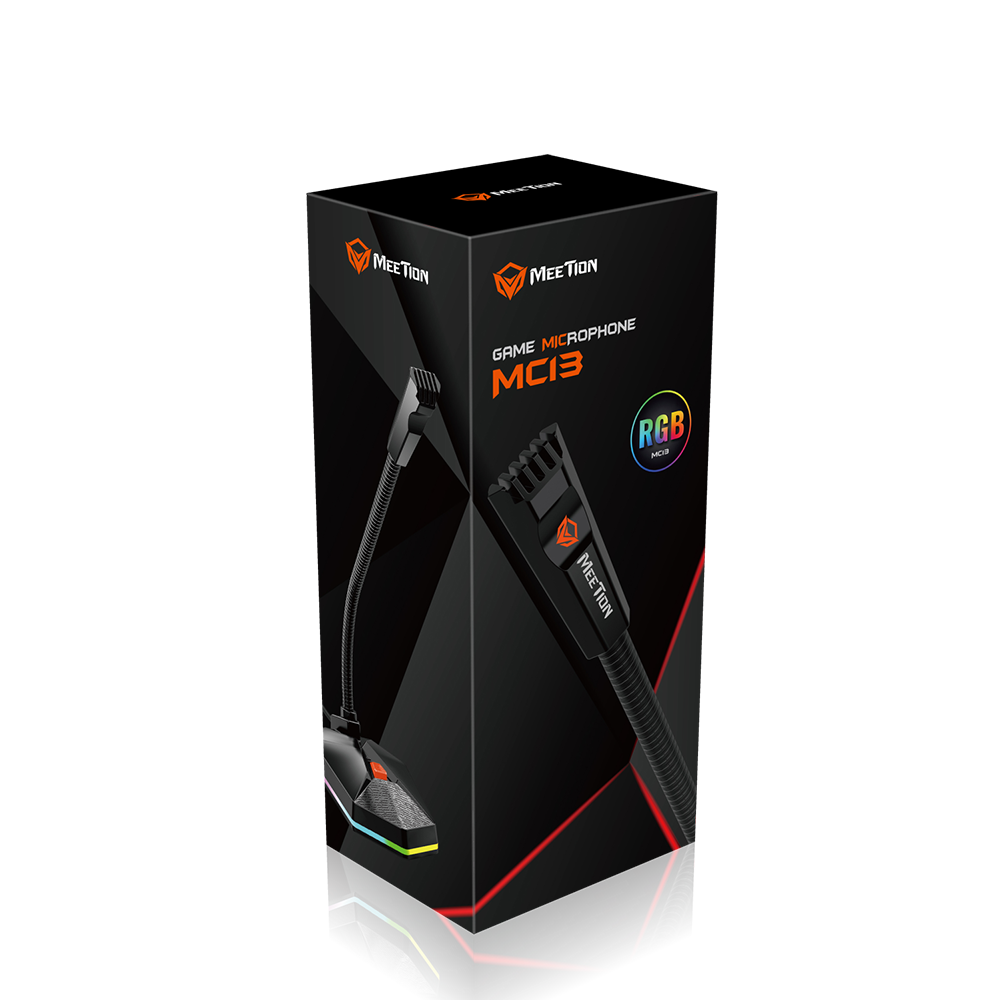 Meetion MT- MC13 Multi-angle Adjustable Gooseneck Gaming Microphone, RGB Backlight