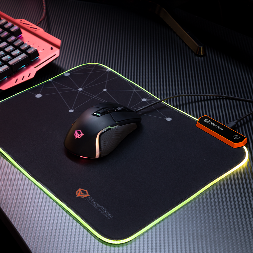 MeeTion MT-PD120 Rubber Led RGB Gaming Mouse Pad, USB Cable
