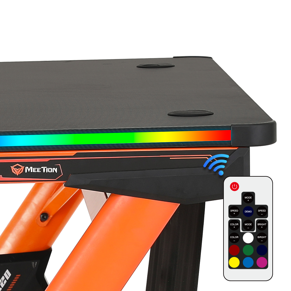 Meetion MT-DSK20 Dynamic RGB LED Gaming Desk, Cable Organized System