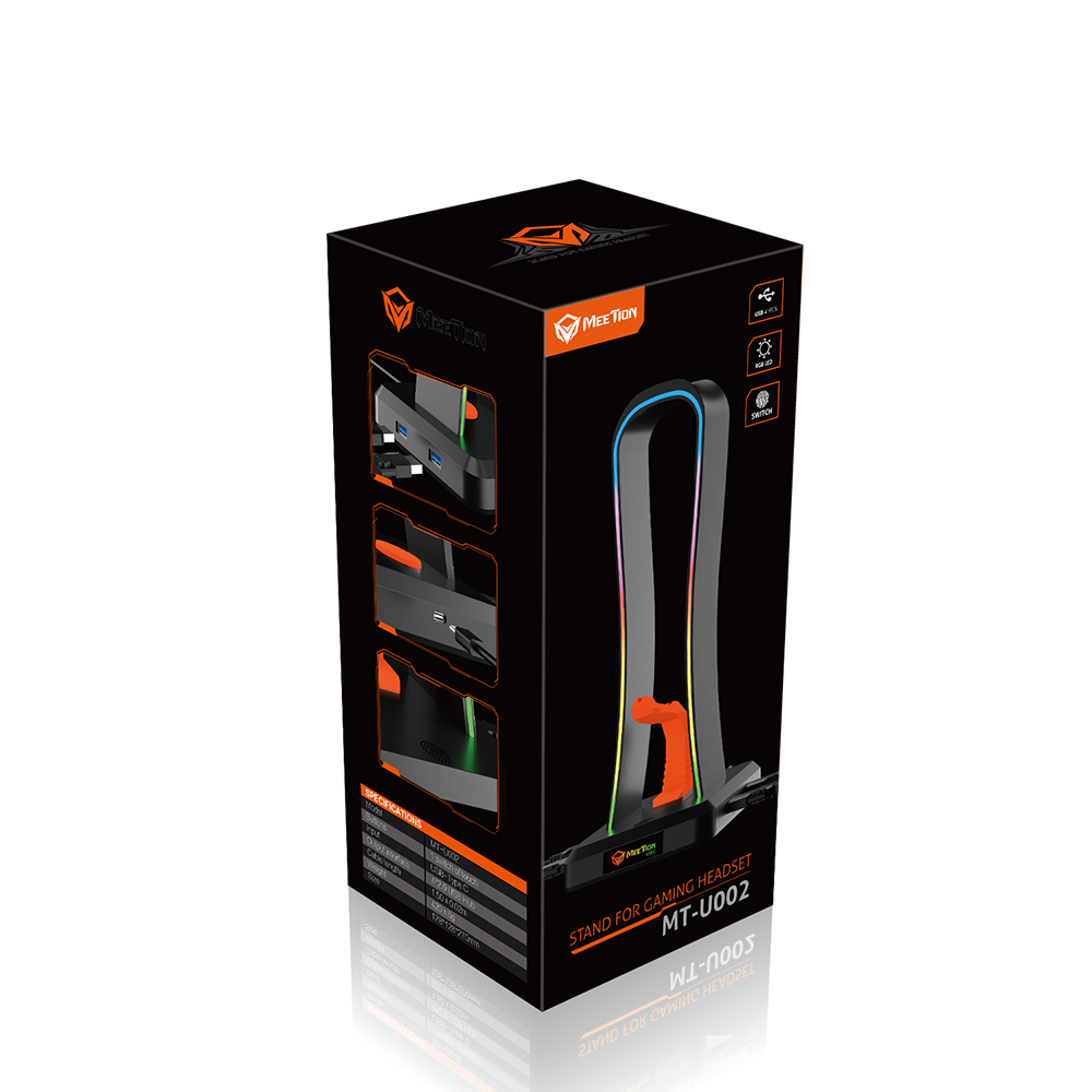 Meetion MT-U002 RGB Backlight Stand For Gaming Headset, 4USB output interfaces