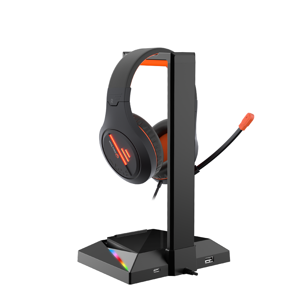 Meetion MT-U003 Stand For Gaming Headphone, LED Backlit, USB/Type-C output ports