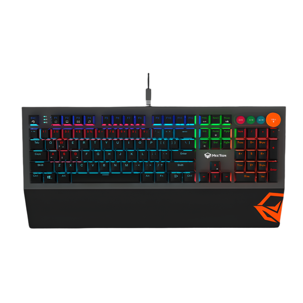 Meetion MT-MK500 Mechanical Gaming Keyboard, Detachable Palmrest, RGB, Type-C