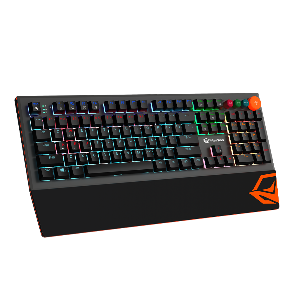 Meetion MT-MK500 Mechanical Gaming Keyboard, Detachable Palmrest, RGB, Type-C