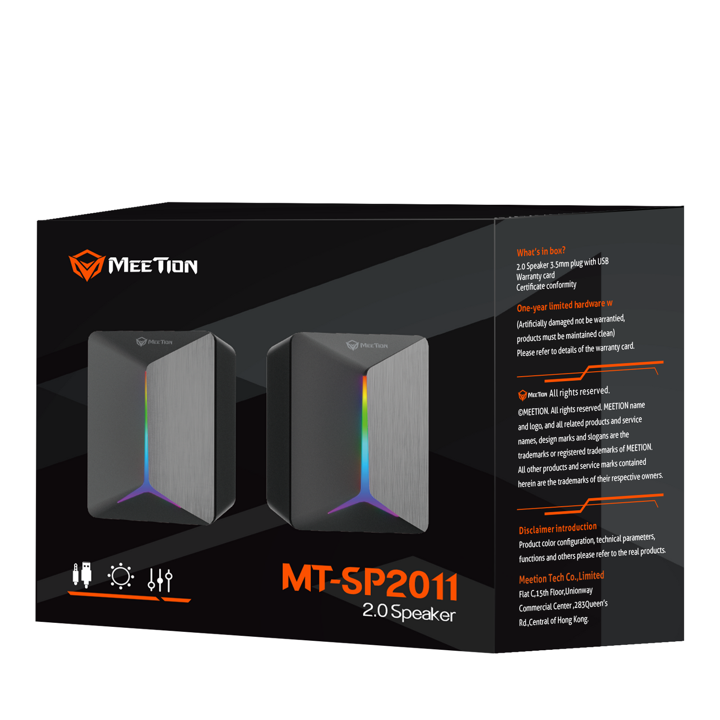Meetion MT-SP2011 Gaming Stereo Desktop Speakers, 3.5jack, HiFi2.0 Stereo Sound