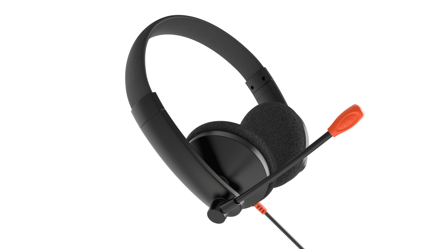 Meetion MT-HP003 Telephony 3.5mm Headset, Noise-Canceling Mic, Adjustable Headband