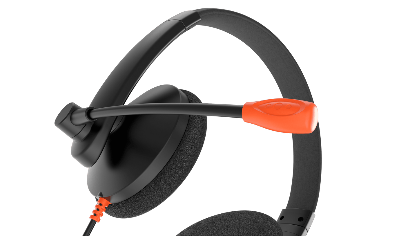 Meetion MT-HP003 Telephony 3.5mm Headset, Noise-Canceling Mic, Adjustable Headband