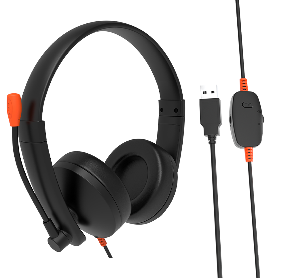 Meetion MT-HP003U Telephony USB Headset, Noise-Canceling Mic, Volume Control
