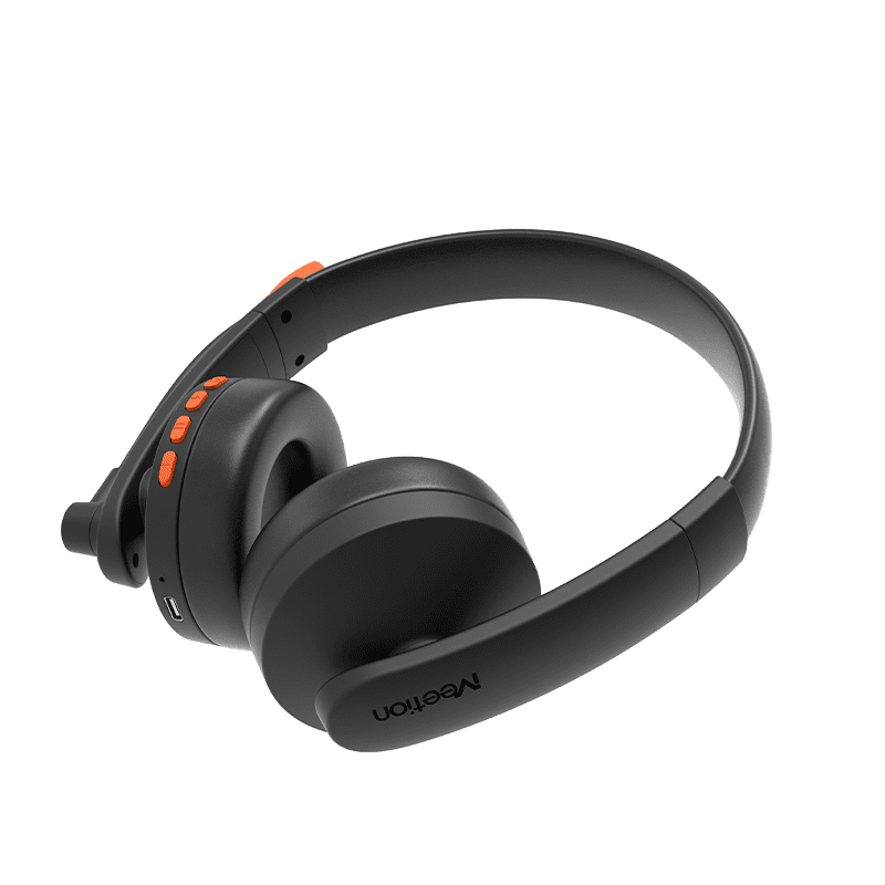 Meetion MT-BTH003 Telephony Bluetooth Headset, Noise-Canceling Mic, 27H endurance