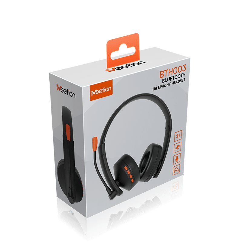 Meetion MT-BTH003 Telephony Bluetooth Headset, Noise-Canceling Mic, 27H endurance