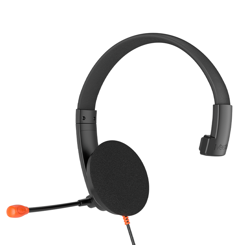 Meetion MT-HP002U Telephony USB Headset, Noise-Canceling Mic, Adjustable Headband