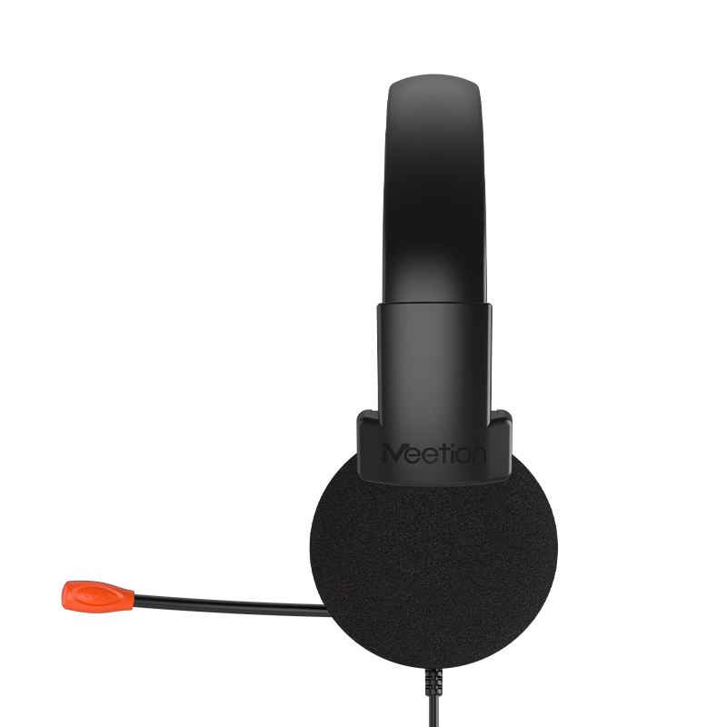 Meetion MT-HP002U Telephony USB Headset, Noise-Canceling Mic, Adjustable Headband